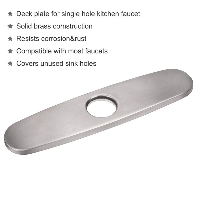 COOLWEST Deck Plate 10Inch for Single Hole Kitchen Sink Faucet Commercial Kitchen Faucet Hole Cover Escutcheon Stainless Steel - Image 2